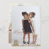 GLÜCKLICHER URLAUB ROSE GOLD Weihnachtskarte Feiertagskarte (Vorne/Hinten)