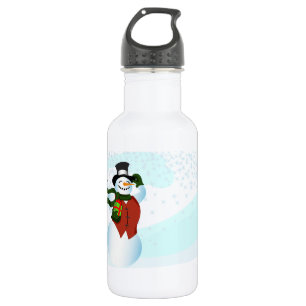Glücklicher Urlaub Schneemann Trinkflasche