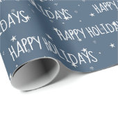 GLÜCKLICHER URLAUB Text auf Sternen Geschenkpapier (Rolleneckpunkt)