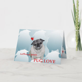 Glücklicher Valentine-Tag vom Mops und von mir xo Feiertagskarte