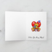Glücklicher Valentinsgruß-Herz-Bär 1 Feiertagskarte (Innenseite)
