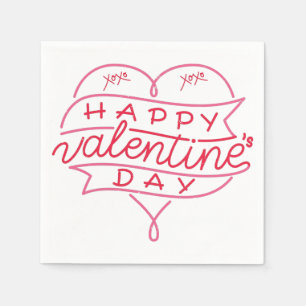 Glücklicher Valentinstag 3 Ply Napkins Serviette
