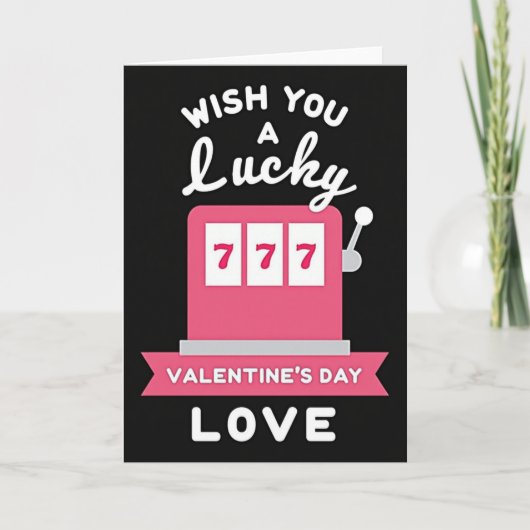 Glücklicher Valentinstag 777 Karte (Vorderseite)