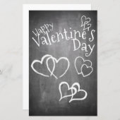Glücklicher Valentinstag auf einem Kreidebrett (Vorne/Hinten)