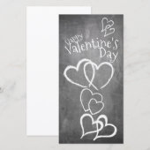 Glücklicher Valentinstag auf einem Kreidebrett (Vorne/Hinten)