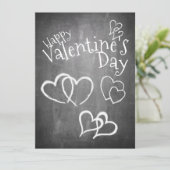 Glücklicher Valentinstag auf einem Kreidebrett (Stehend Vorderseite)