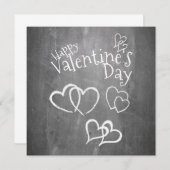 Glücklicher Valentinstag auf einem Kreidebrett (Vorne/Hinten)