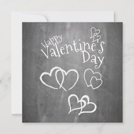 Glücklicher Valentinstag auf einem Kreidebrett (Vorderseite)