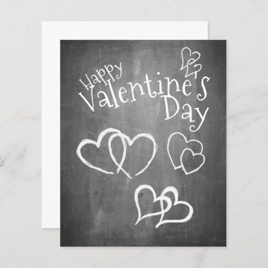 Glücklicher Valentinstag auf einem Kreidebrett (Vorne/Hinten)