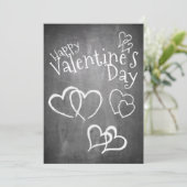 Glücklicher Valentinstag auf einem Kreidebrett (Stehend Vorderseite)