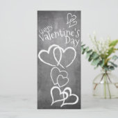 Glücklicher Valentinstag auf einem Kreidebrett (Stehend Vorderseite)