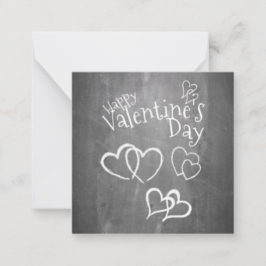 Glücklicher Valentinstag auf einem Kreidebrett Mitteilungskarte (Vorderseite)