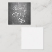 Glücklicher Valentinstag auf einem Kreidebrett Mitteilungskarte (Vorne/Hinten)