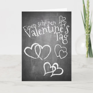 Glücklicher Valentinstag auf einer Kreidetafel Karte
