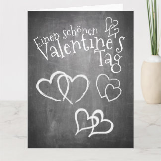 Glücklicher Valentinstag auf einer Kreidetafel Karte