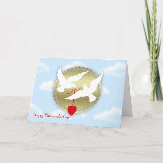 Glücklicher Valentinstag aus geheimen Admiriertaub Feiertagskarte (Vorderseite)