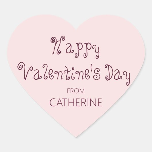 Glücklicher Valentinstag aus "Name" Kinder Herz-Aufkleber (Vorderseite)