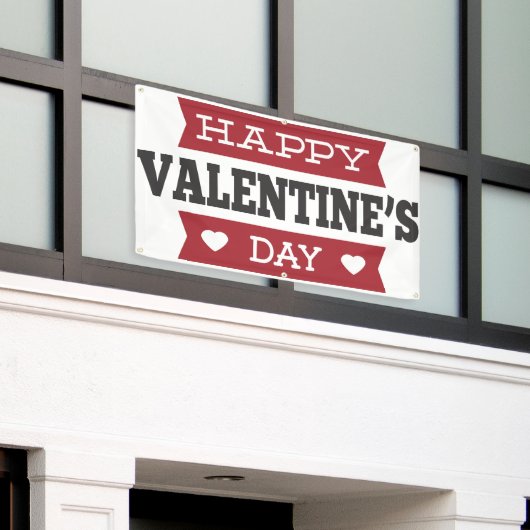 Glücklicher Valentinstag Banner (Äußeres Gebäude)