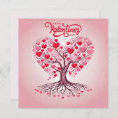 Glücklicher Valentinstag Baum der Liebe Feiertagskarte (Vorne/Hinten)