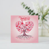 Glücklicher Valentinstag Baum der Liebe Feiertagskarte (Stehend Vorderseite)
