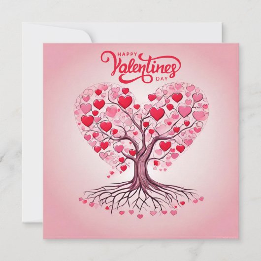 Glücklicher Valentinstag Baum der Liebe Feiertagskarte (Vorderseite)