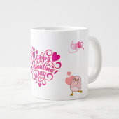 Glücklicher Valentinstag Becher mit süßem Teddybär Jumbo-Tasse (Vorderseite Rechts)