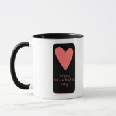 Glücklicher Valentinstag Becher | Rosa Herz Design Tasse (Links)