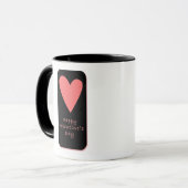 Glücklicher Valentinstag Becher | Rosa Herz Design Tasse (Vorderseite Links)