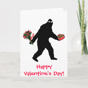 Glücklicher Valentinstag Bigfoots! Feiertagskarte