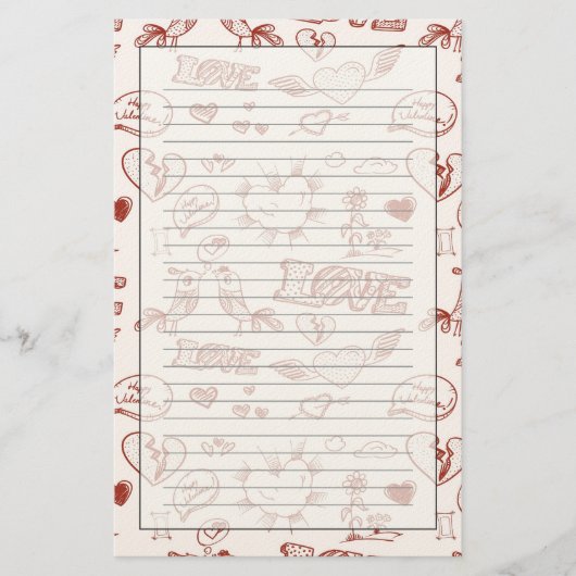 Glücklicher Valentinstag Briefpapier (Vorderseite)