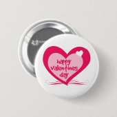 Glücklicher Valentinstag Button (Vorne & Hinten)