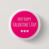 Glücklicher Valentinstag Button (Vorderseite)
