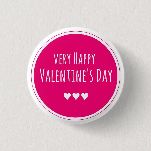 Glücklicher Valentinstag Button (Vorderseite)