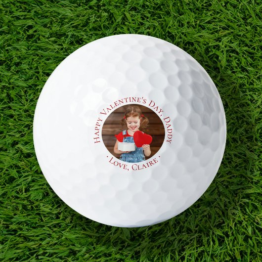 Glücklicher Valentinstag Daddy Custom Foto Golfball