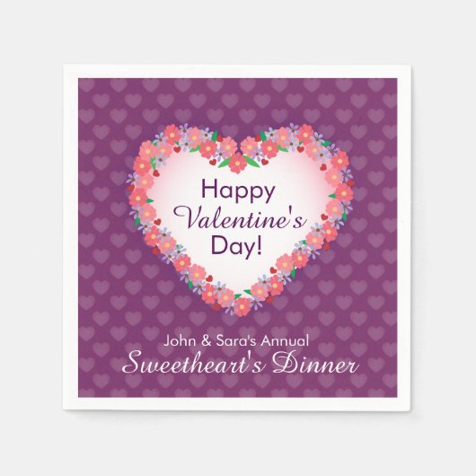 Glücklicher Valentinstag, das Abendessen des Serviette (Vorderseite)