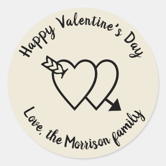 Glücklicher Valentinstag der weißen Herzen Brauch Runder Aufkleber (Vorderseite)