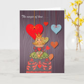 Glücklicher Valentinstag Der Zauber der Liebe Karte (Gelbe Blume)