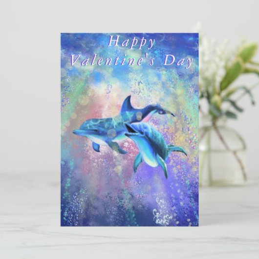 Glücklicher Valentinstag - Dolphin Couple - In Lie (Stehend Vorderseite)