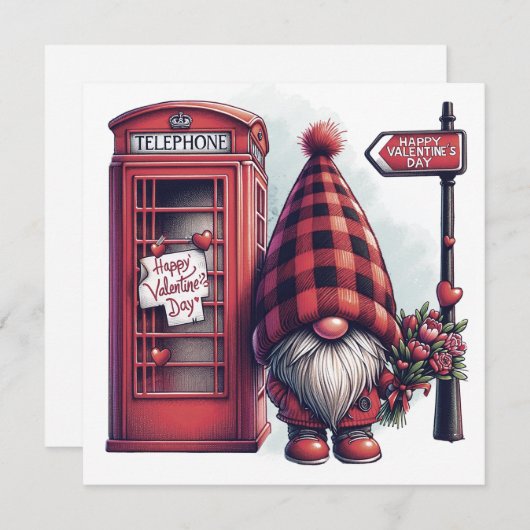 Glücklicher Valentinstag Feiertagskarte (Vorne/Hinten)