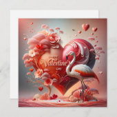 Glücklicher Valentinstag Flamingo Feiertagskarte (Vorne/Hinten)