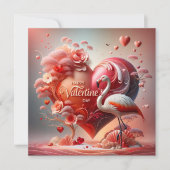 Glücklicher Valentinstag Flamingo Feiertagskarte (Vorderseite)