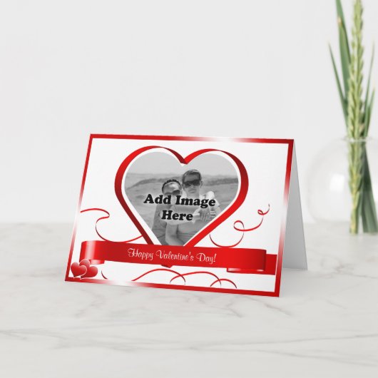 Glücklicher Valentinstag! Foto-Schablone Feiertagskarte (Vorderseite)