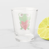 Glücklicher Valentinstag-Frosch Schnapsglas (Rückseite)