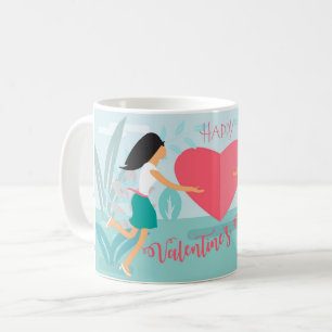 Glücklicher Valentinstag-Frühlings-Garten Kaffeetasse