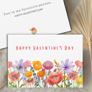 Glücklicher Valentinstag für den Ehemann - Blumen Feiertagskarte