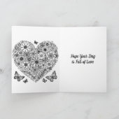 Glücklicher Valentinstag für sie | Farbseite Karte (Innenseite)