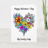 Glücklicher Valentinstag für sie | Farbseite Karte (Vorderseite)