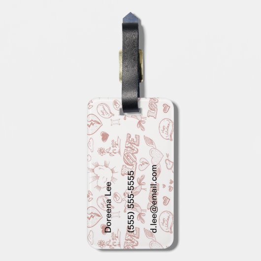 Glücklicher Valentinstag Gepäckanhänger (Rückseite vertikal)