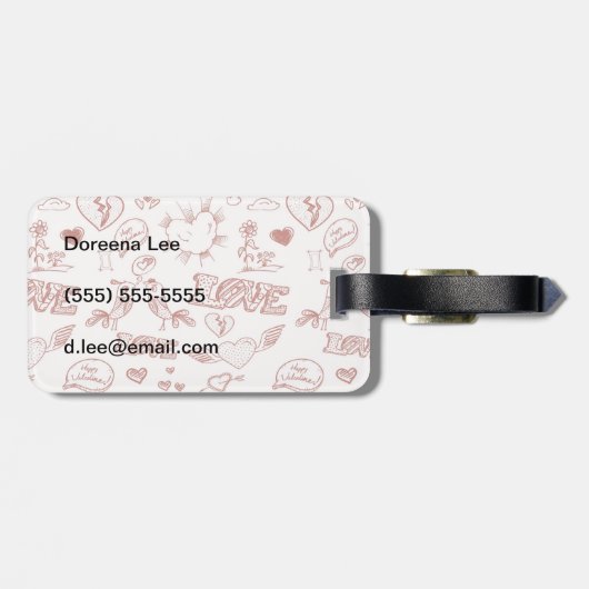 Glücklicher Valentinstag Gepäckanhänger (Rückseite horizontal)