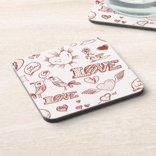 Glücklicher Valentinstag Getränkeuntersetzer (Linke Seite)